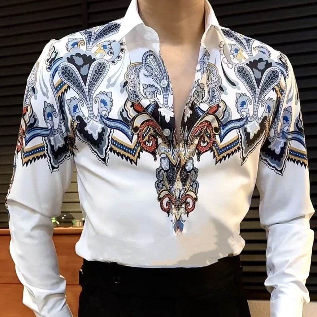High-end งดงามรูปแบบสมมาตร Yuppie สุภาพบุรุษชายเสื้อฤดูใบไม้ร่วง High-End บุคลิกภาพ Western อารมณ์ 44