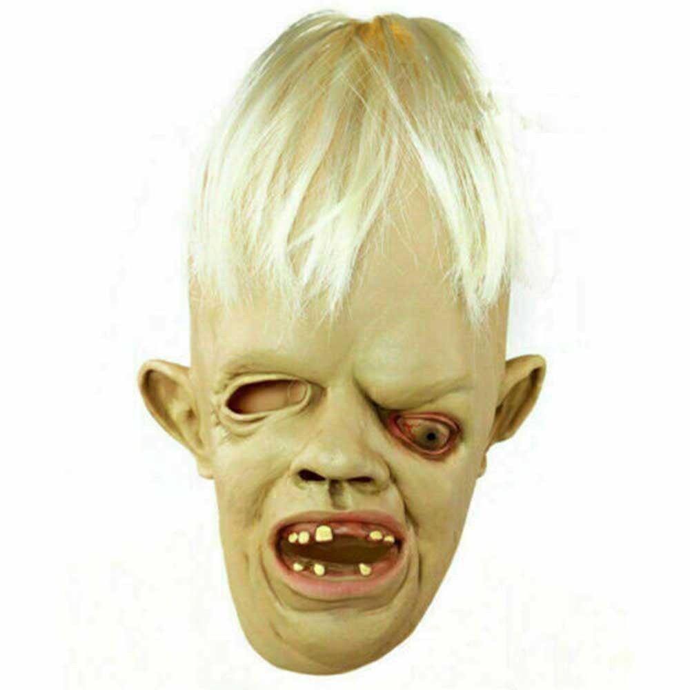 Halloween slanted eyed monster zombie ghost latex mask one eyed monster