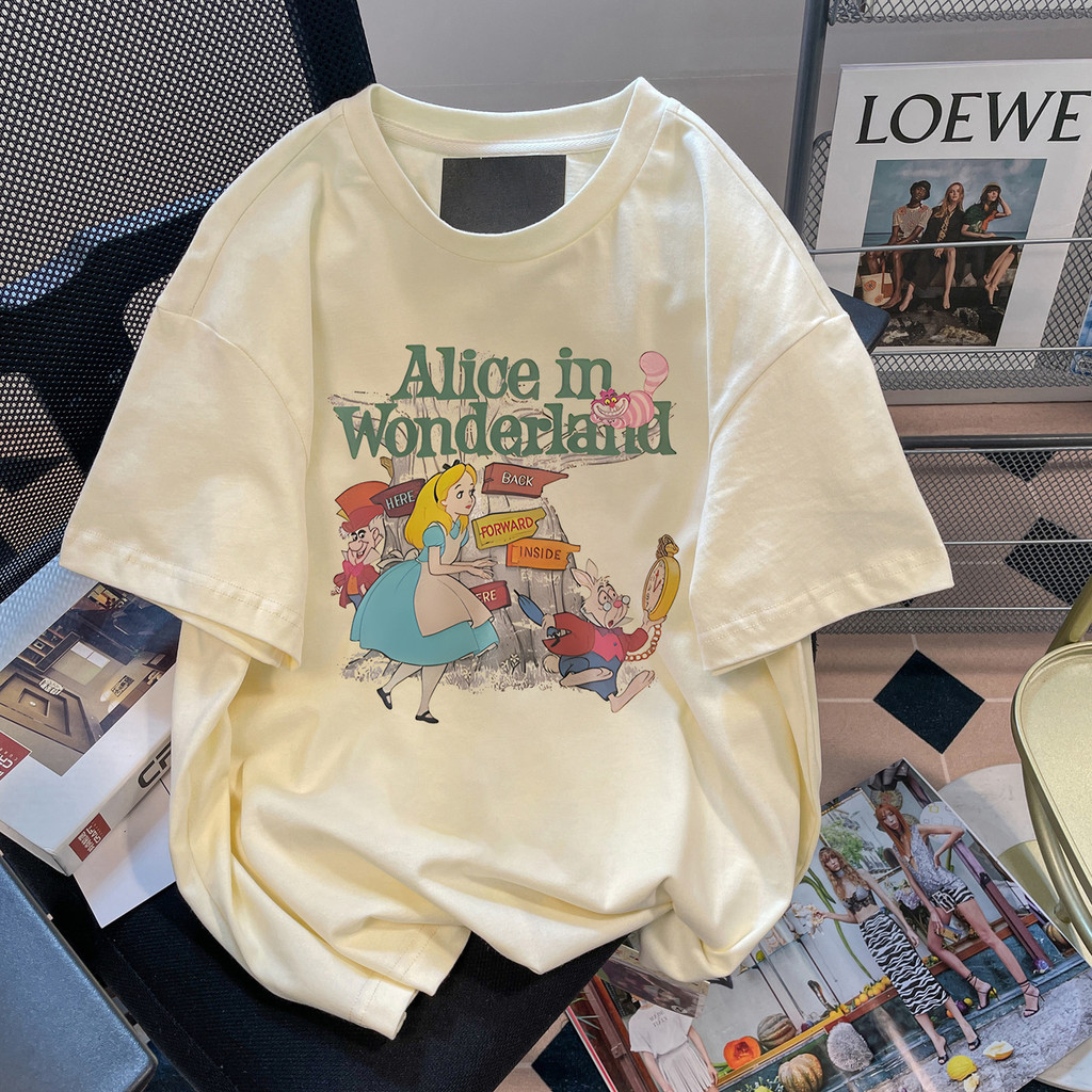 COD (จัดส่งในกรุงเทพฯ) MAO Shop Printed T-shirt，เสื้อยืดพิมพ์กราฟิกเจ้าหญิงการ์ตูนที่เรียบง่าย oversize #53404