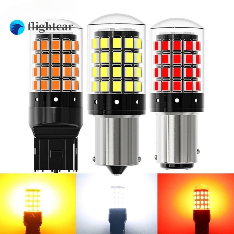 2 ชิ้นหลอดไฟ LED กําลังสูง CanBus โคมไฟสําหรับไฟเลี้ยวย้อนกลับไฟท้าย 1156 P21W PY21W 1157 12 V-24 V