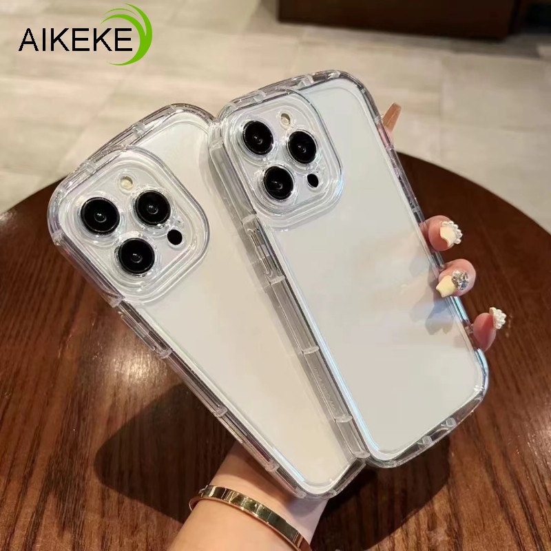 พร้อมถุงลมนิรภัยปลอกสําหรับoppo Reno 8Z 7Z 8 7 Lite Reno 11 7 5 4 3 Pro Reno 10 9 8 Pro Plus 7 4 SE A2 A1 A79 5G A9 A5 2020 เคสโทรศัพท์เรียบง่ายใสกันกระแทก ฝาหลัง