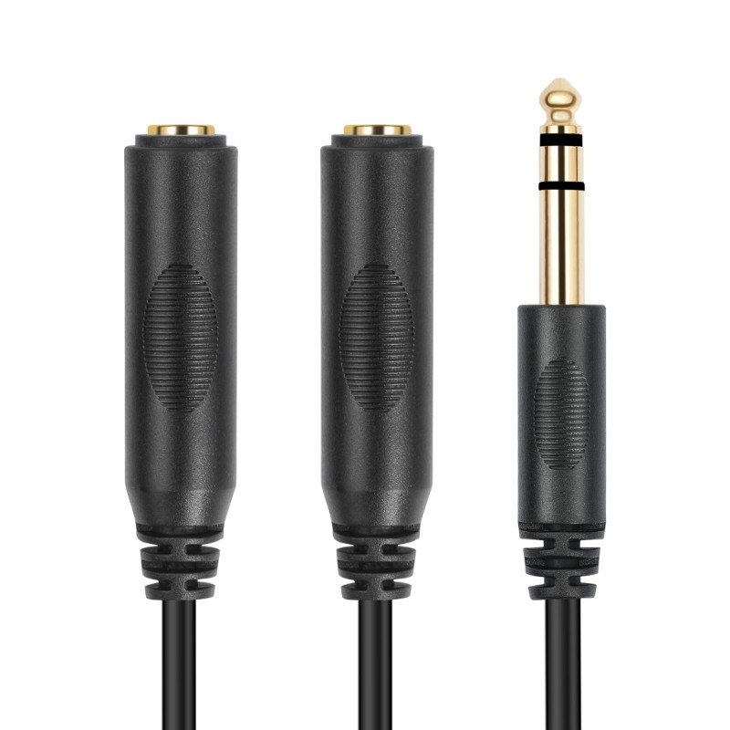 Godd Double Shielded 1 4 นิ้ว TRS สเตอริโอ Splitter Y สาย 1 4 TRS Splitter Cable สําหรับการส่งผ่านสัญญาณสเตอริโอที่ชัดเจน
