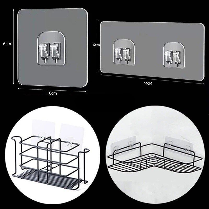 ตะขอกาวโปร่งใสไม่มีร่องรอยตะขอคู่,2กิโลกรัมหนักติดผนัง,ตะขอเหนียวที่ถอดออกได้สําหรับห้องน้ํา/ครัว, หน้าท้อง ตะขอปลอดความเสียหาย - รูปที่ 7
