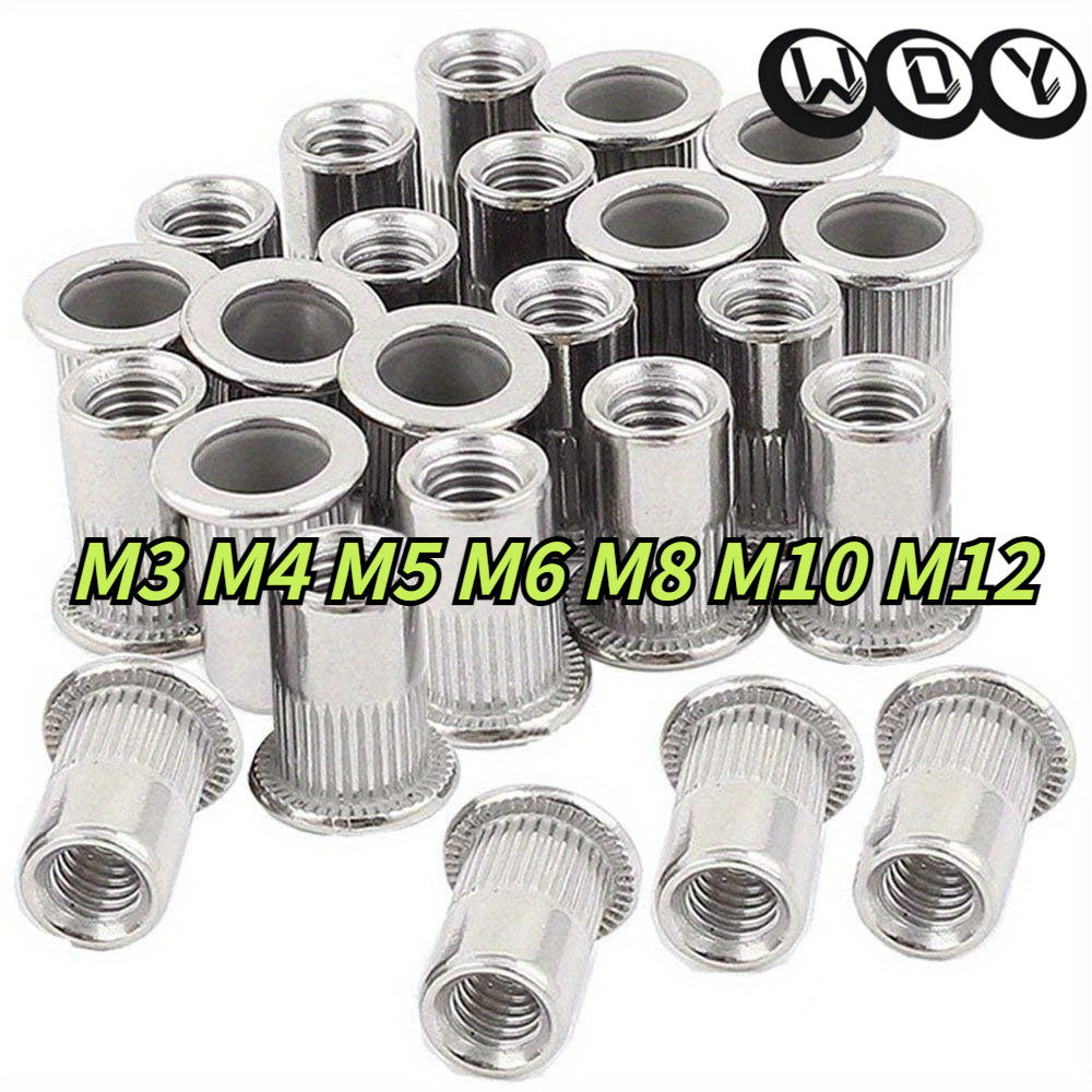 [AZY-Y] M3M4M5M6M8M10M12 สแตนเลส 304 รีเวทนัท  หัวน็อตรีเวท M3 M4 M5 M6 M8 M10 M12 Rivet Nut SUS304