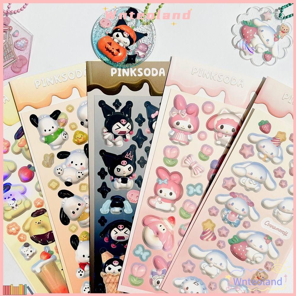 Wnteoland การสร้างแบบจําลองสติกเกอร์, Mymelody Pochacco เครื่องเขียน Sanrio สติกเกอร์, น่ารัก Kuromi HelloKitty ไดอารี่ตกแต่งการ์ด Goo สาวตกแต่ง