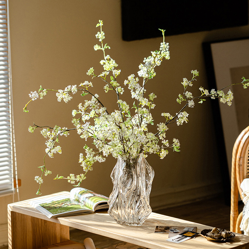 ประดิษฐ์หิมะวิลโลว์สาขาฝรั่งเศสจําลองดอกไม้แห้งดอกไม้ปลอมเครื่องประดับตกแต่งห้องนั่งเล่นตารางดอกไม้ระดับไฮเอนด์ไบโอนิคดอกไ