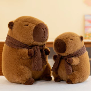 คาปิบาร่า ตุ๊กตาคาปิบาร่า ผ้าพันคอ ตุ๊กตาคาปิบาร่า ผ้าพันคอที่ถอดออกได้ ของเล่นเด็กผู้หญิง ของขวัญ