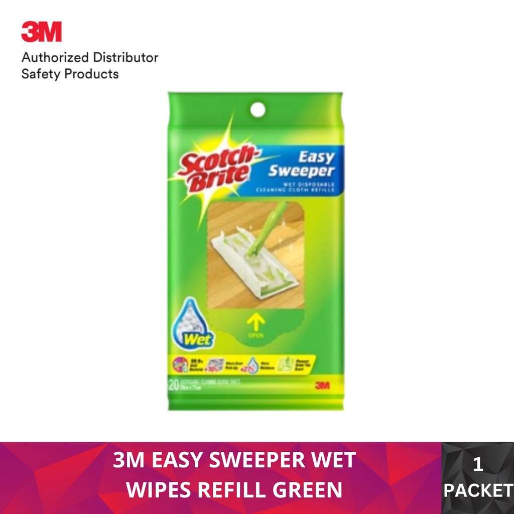 3m EASY SWEEPER WET WIPES REFILL สีเขียว