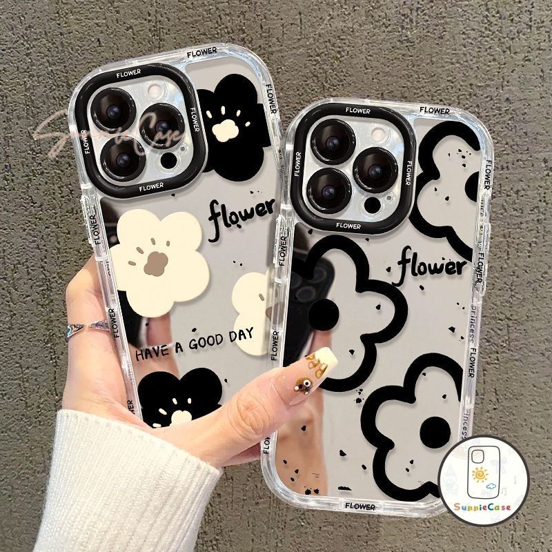 เคส IPhone 13 14 11 12 15 7 Plus Pro Max 7 14 15 8 X XS Plus XR Max SE 2020 ดูเดิล ดอกไม้ น่ารักจัง แฟชั่น ง่าย ๆ เคส