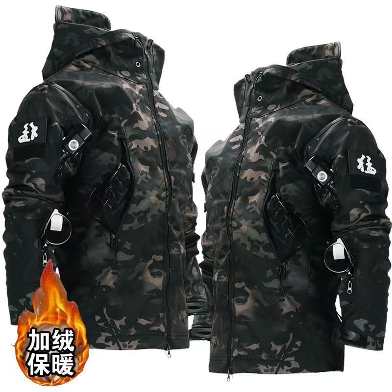 [เสื้อผ้าผู้ชาย Speedy TW Flagship Store] A2E1 Shark Skin Soft Shell Jacket Mens Winter Waterproof W