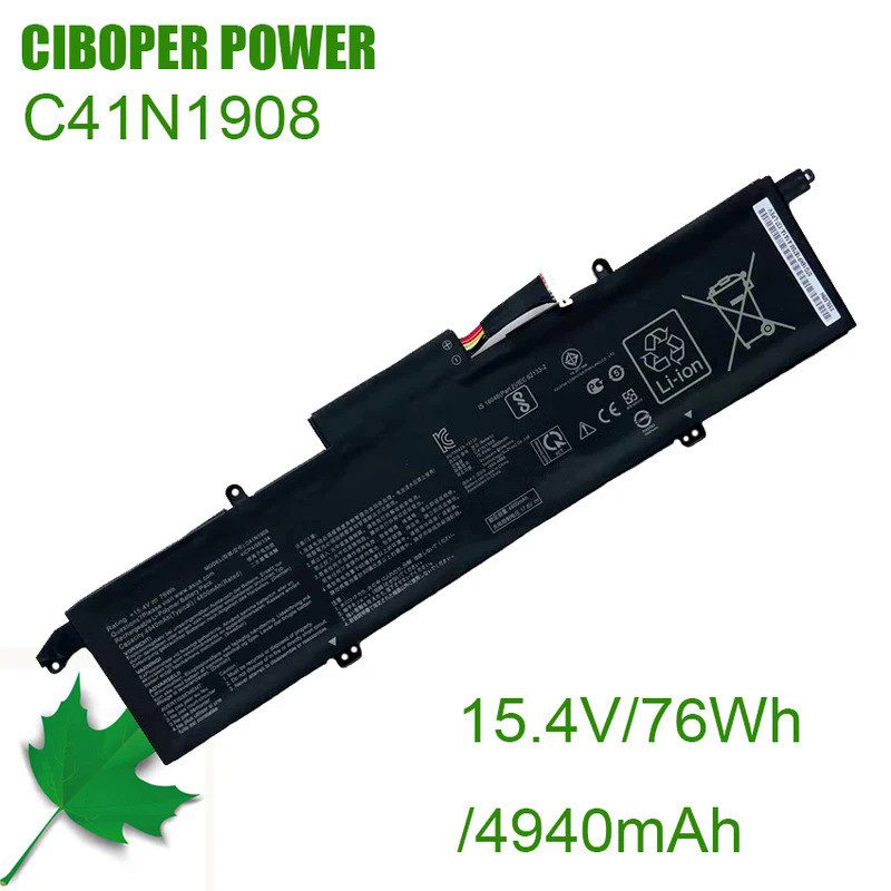 CP New Laptop Battery C41N1908 15.4V/4940mAh /76Wh For GA401II, GA401IU, GA401IV, ROG Zephyrus G14  