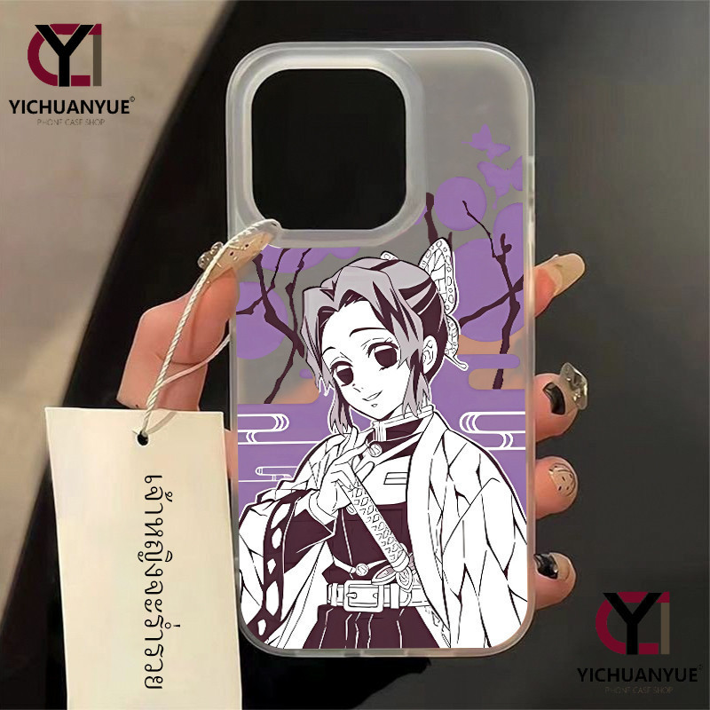 🏆Demon Slayer การ์ตูนดาบซามูไรหญิงผีเสื้อกันกระแทกซิลิโคนอ่อนกรณีโทรศัพท์ for iPhone15 14 13 pro max 7 8 xs xr 11 12PLUS