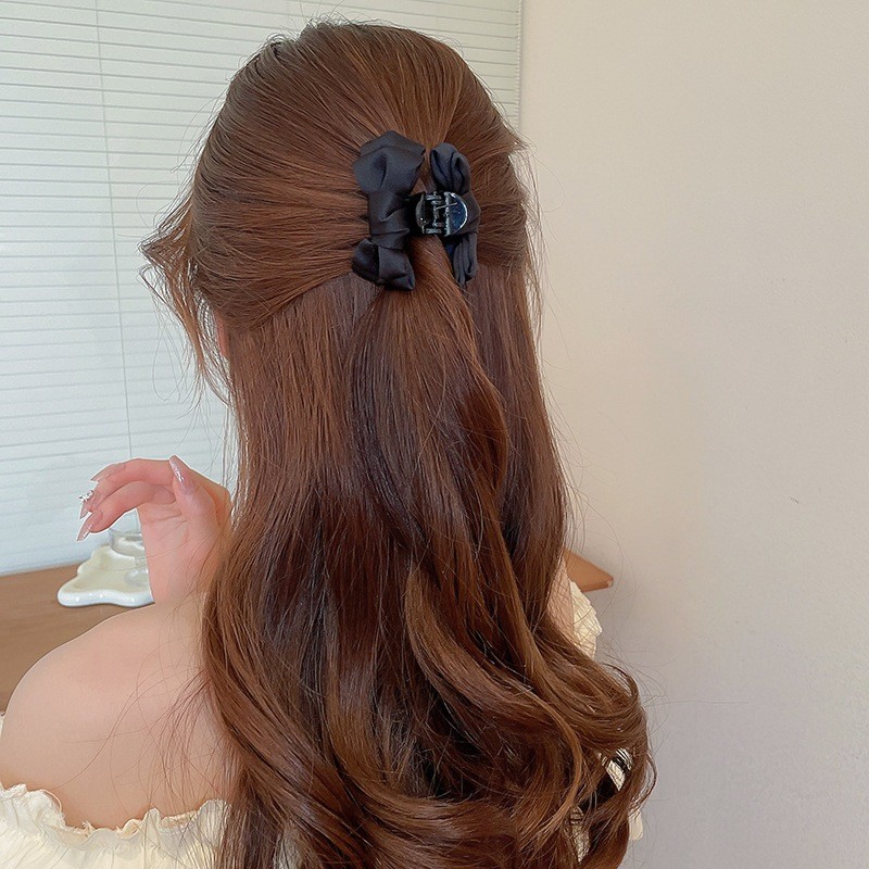DREJEW เดรช อะคริลิกิ๊บโบว์สีดําที่ทันสมัยและส่วนบุคคลขนาดเล็กคว้าคลิปแสงหรูหรา จินตนาการ เจ้าหญิงเครื่องประดับผมใหม่