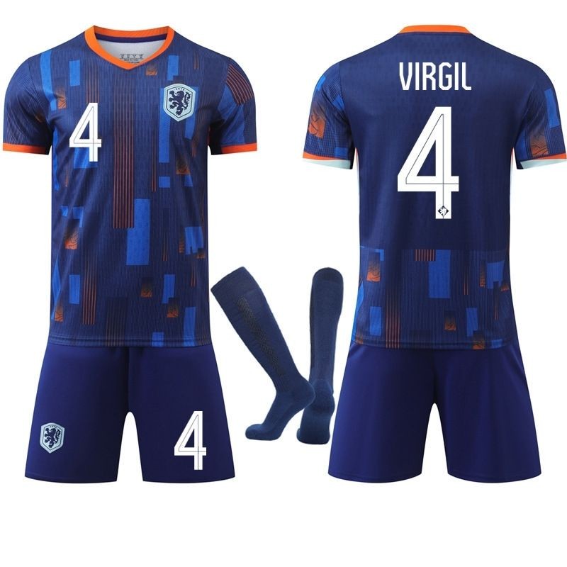2024 European Cup Holland Away Jersey No. 4 แวนเทค เบอร์ 10 เดรอน เบอร์ 11 เสื้อฟุตบอลโรบินรุ่นข้ามพ