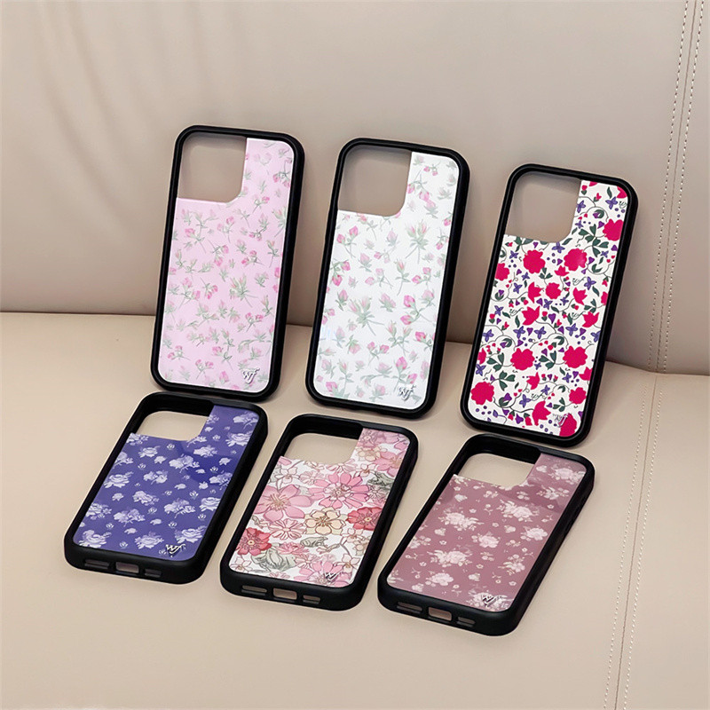 ดอกไม้ป่าสีชมพู Rose Star เคสโทรศัพท์สําหรับ iPhone 16 Pro Max 12 13 14 15 Pro Max 15 14 16 Plus คุณภาพสูง WF ปลอกในตัว Flannel ซิลิโคน Anti Falling กันกระแทกปกหลัง