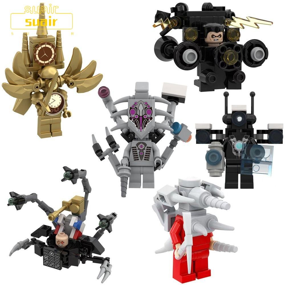 Suair Toilet Men Model, TV Man Speaker Man Building Blocks Toy, Creative DIY เกม Skibidi Super Titan Series Kids