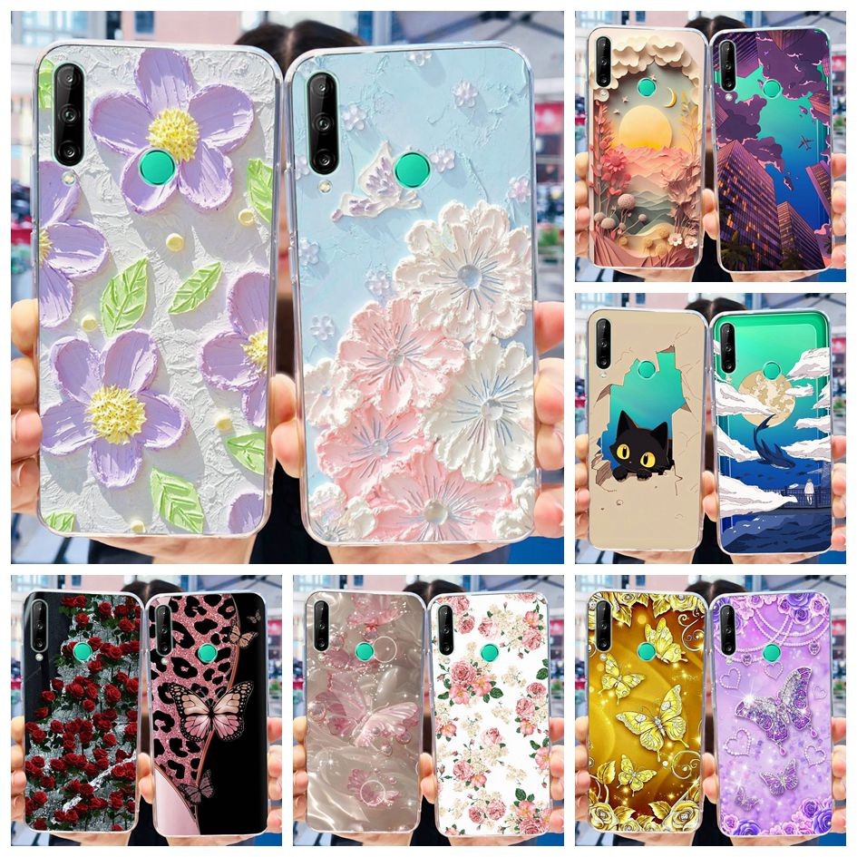 สําหรับ Huawei Y7p ปลอก ART-L28 ART-L29 เคสโทรศัพท์แฟชั่นดอกไม้ซิลิโคนนุ่ม TPU ฝาหลังสําหรับ Huawei 