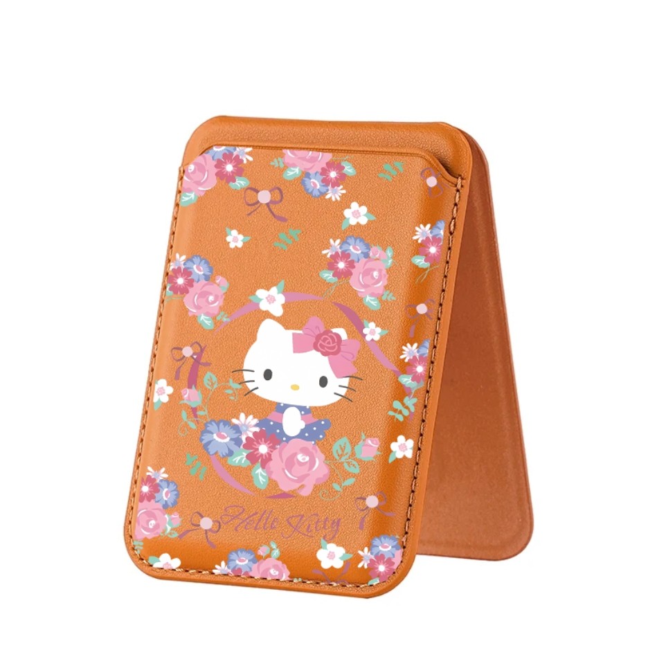Rose Cat Pattern กระเป๋าสตางค์สําหรับ iPhone 16 15 14 13 12 11 Pro Max Plus Leather Card Phone Holder for Case Pocket Cover