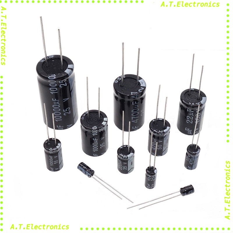 แพ็ค3ตัว  capacitor  อลูมิเนียม Electrolytic Capacitor  10uf 16v 25v 50v 100v 250v 450v ส่งทุกวัน