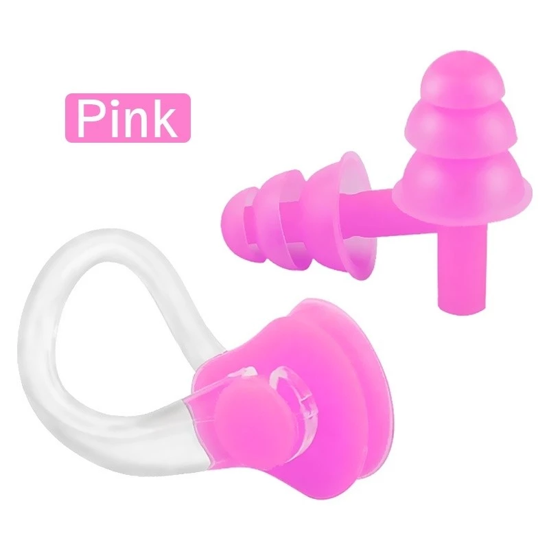 Earplugs และชุดคลิปหนีบจมูกกันน้ำและเหมาะสำหรับการว่ายน้ำ