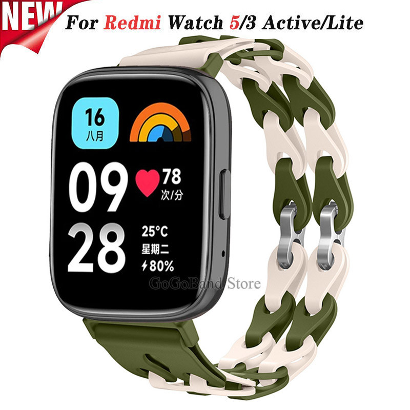 22 มม.สําหรับ Redmi Watch 5 Active 3 Active Smart Watch Band สร้อยข้อมือซิลิโคนสําหรับ Xiaomi Redmi Watch 3 Lite สายรัดข้อมือ