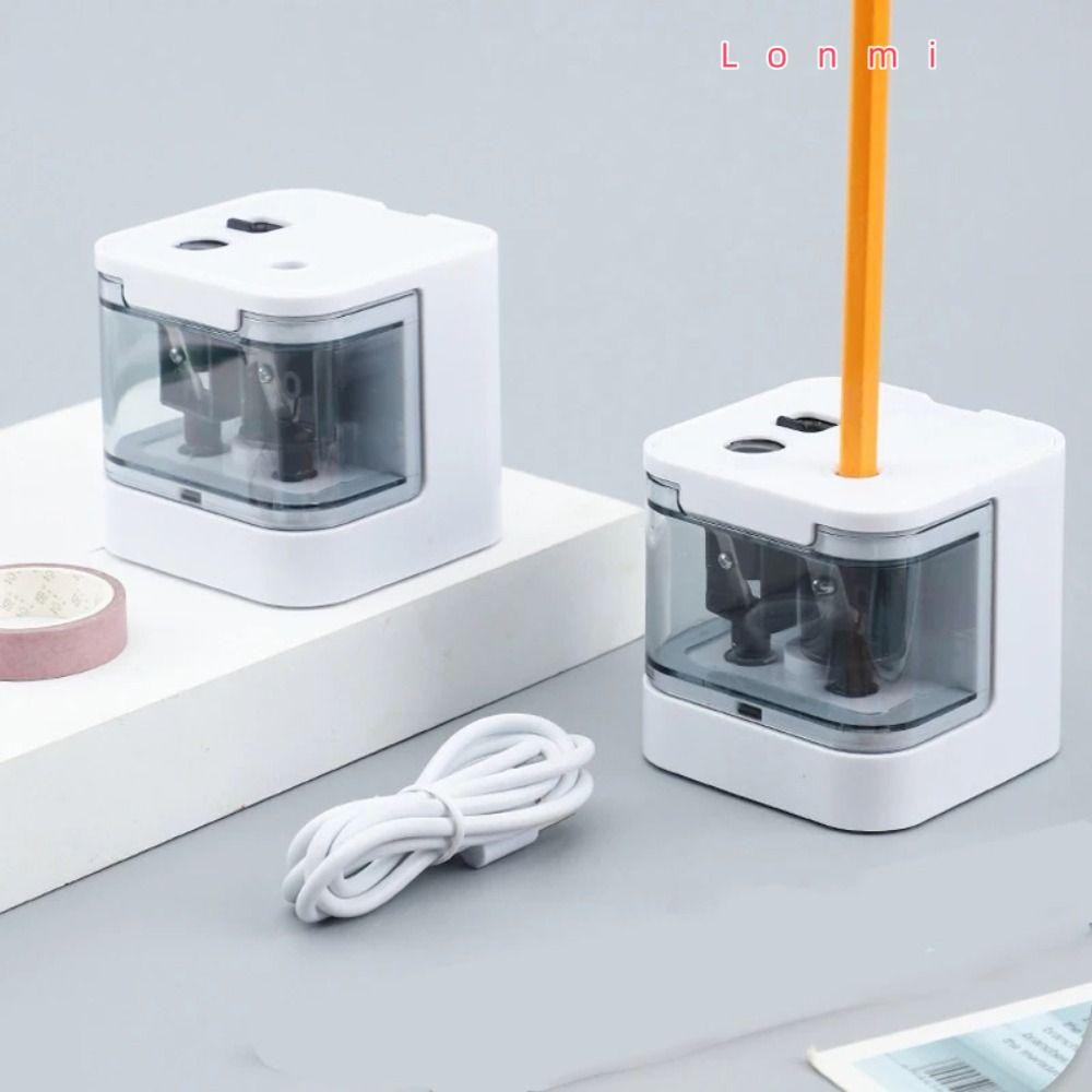 Lonmi เครื่องเหลาดินสอไฟฟ้า, สองรูโหมดคู่เครื่องเหลาดินสอ USB, USB และแบตเตอรี่แบบพกพาปลอดภัยปกอุปกรณ์เครื่องเขียนนักเรียน