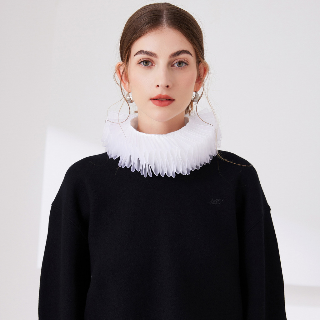 ควีนอลิซาเบธ ruffs คอปลอมวรรณกรรมขุนนางคอปกสีขาวลาฟคอละครตกแต่งเวที swd0