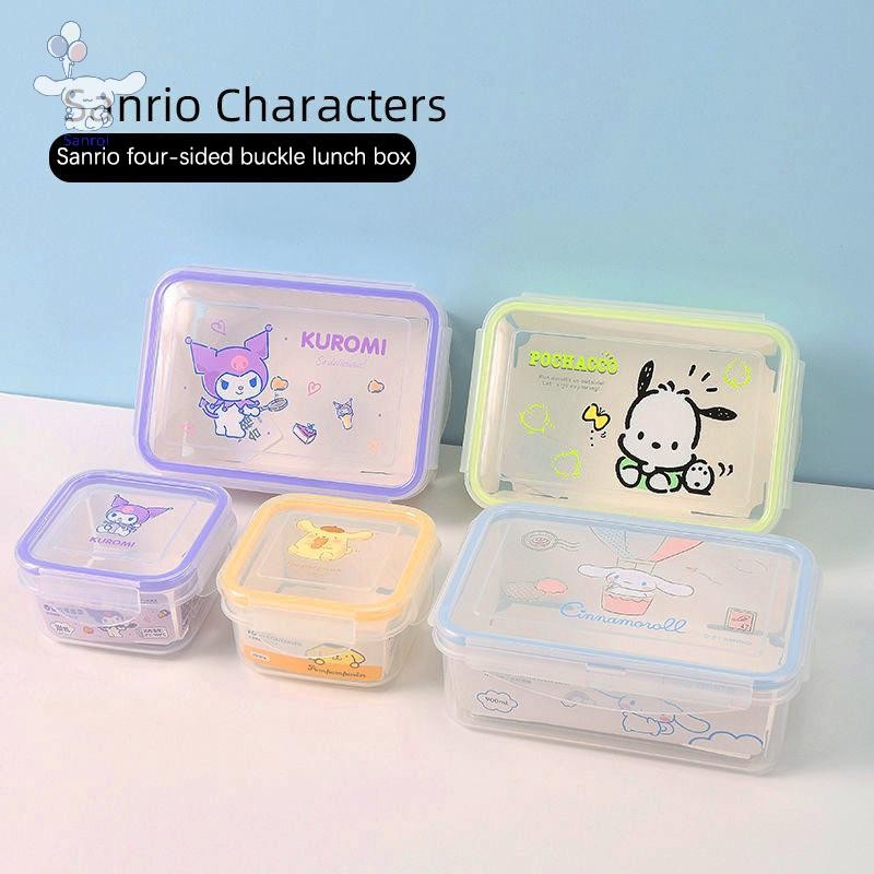 [San] 300/900ml Saniro Kuromi Cinnamoroll กล่องอาหารกลางวัน Pochacco นักเรียนเป็นมิตรกับสิ่งแวดล้อมสด Bento กล่องบนโต๊ะอาหารภาชนะเก็บอาหาร POP