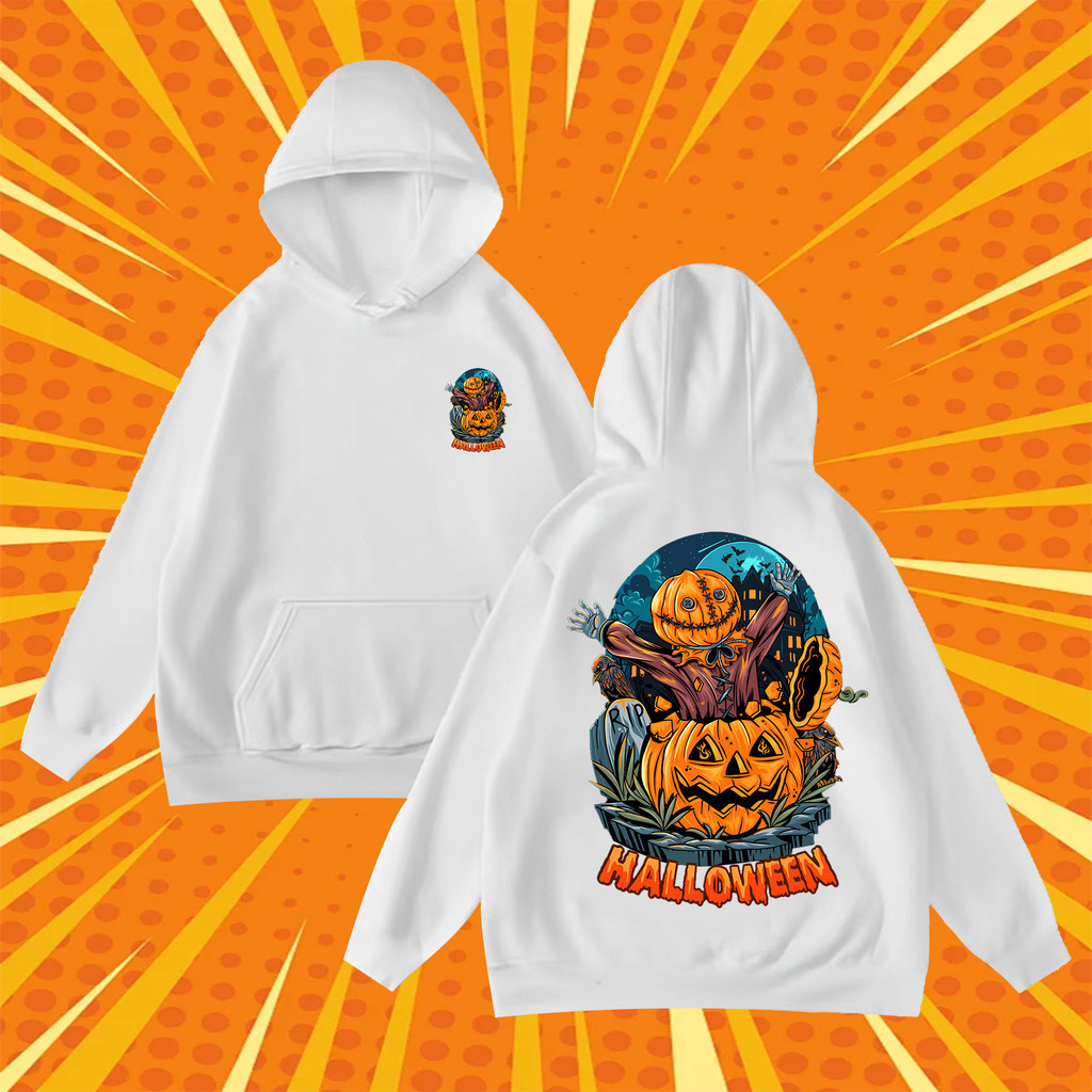 😺 HOT 2024 ใหม่ฮาโลวีนสยองขวัญฟักทองธีม Hoodie Unisex Halloween Hoodie TP33 M-3XL