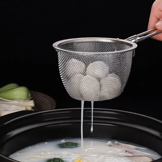 ช้อนก๋วยเตี๋ยวสแตนเลส 304 ระบายน้ำร้อน