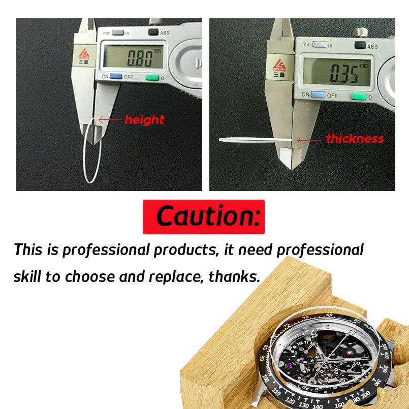 16มิลลิเมตร-40มิลลิเมตรสีขาวความสูง0.8มิลลิเมตรหนา0.35มิลลิเมตรนาฬิกาคริสตัลปะเก็นกันน้ําแหวนสําหรับด้านหน้านาฬิกาซ่อมชิ้นส่วนแก้วอุปก - รูปที่ 3