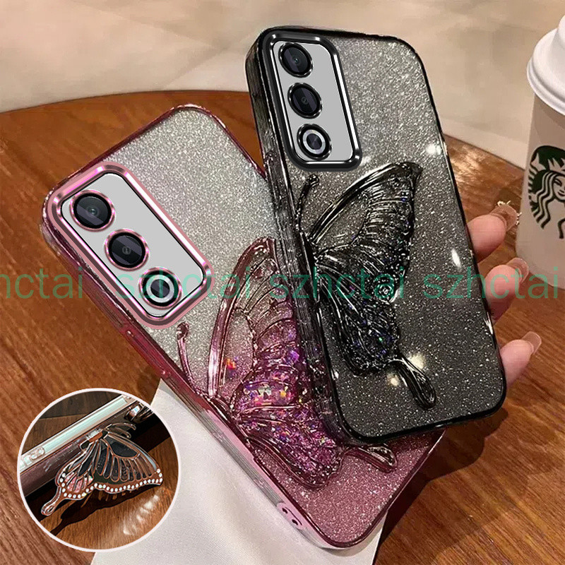 เคส Oppo A3 Pro 5G A3X 5G/ A3 A38 A18 A58 A60 A79 5G หรูหรา ชุบทรายไหล เงางาม แวววาว เกราะป้องกันใสกันกระแทกพร้อมวงเล็บ เคสโทรศัพท์ Oppo A3 Pro 5G A3X 5G/ A3 A38 A18 A58 A60 A79 5G