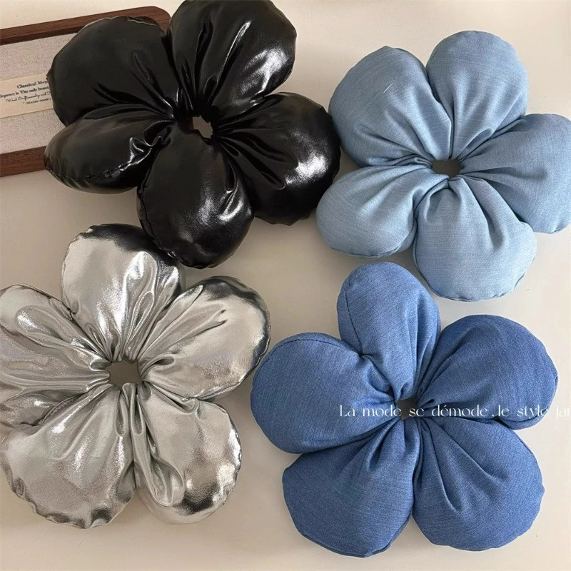 แฟชั่นดอกไม้ใหญ่เชือกผม Scrunchies หางม้าผูกผม Headwear เครื่องประดับผม