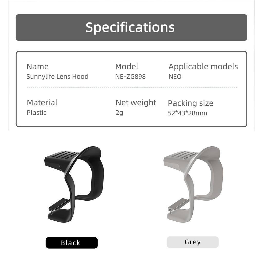 เลนส์ยามกล้อง Sun Hood สําหรับ DJI NEO, เลนส์ฮูด Gimbal ป้องกัน, เลนส์ป้องกันแสงสะท้อนอุปกรณ์เสริมฝาครอบดวงอาทิตย์