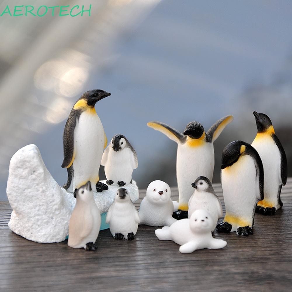 Aerotech ตุ๊กตาฤดูหนาวรุ่นเรซิ่นน่ารักซีลเพนกวิน Handmade Fairy Garden เครื่องประดับ