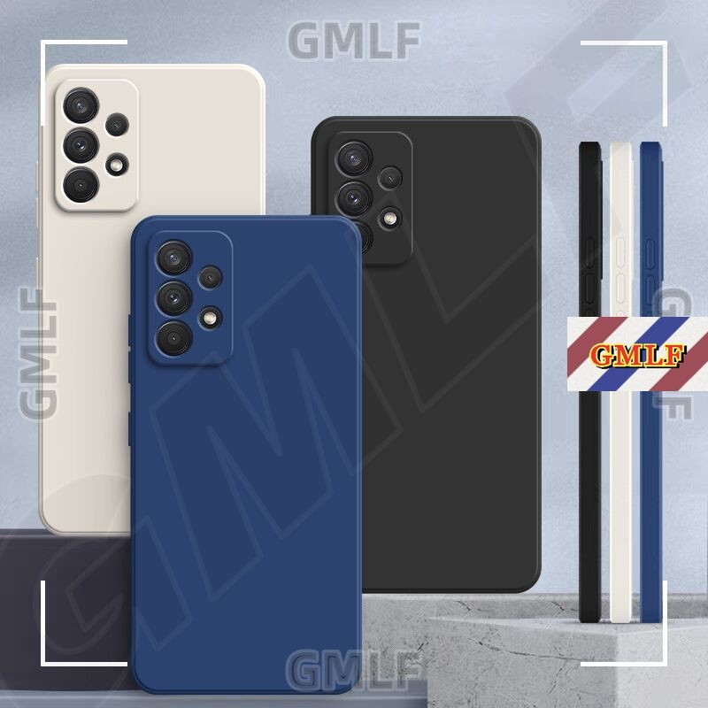Cod เคสโทรศัพท์สําหรับ Samsung Galaxy A73 A53 5G A33 A23 A13 5G ซิลิโคนเหลวขอบตรงสีลูกกวาดซิลิโคน TPU ปกหลัง