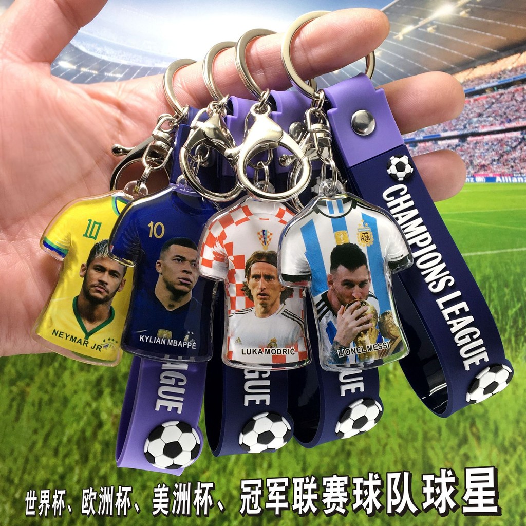 2024 ยูโรแชมเปี้ยนส์ลีกฟุตบอลดาวแฟนฟุตบอลอุปกรณ์ต่อพ่วงของขวัญเล็กๆเมสซี่โรนัลโด้เนย์มาร์พวงกุญแจจี้ข