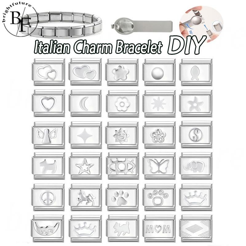 ดอกไม้ แม่ สร้อยข้อมือเสน่ห์อิตาลีพอดี9มิลลิเมตรสร้อยข้อมือสแตนเลส ทําเอง เครื่องประดับทําอุปกรณ์ย้อนยุคบุคลิกภาพโมดูลสร้อยข้อมืออุปกร