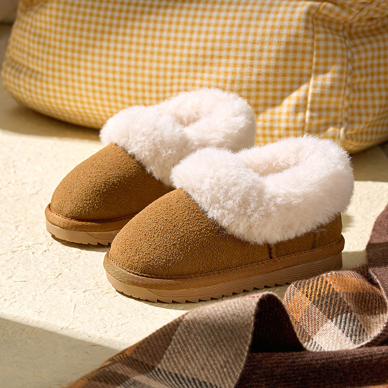 15-20 ซม.Boy & Girls Fluffy รองเท้าเด็กฤดูหนาวกลางแจ้ง Snowboots