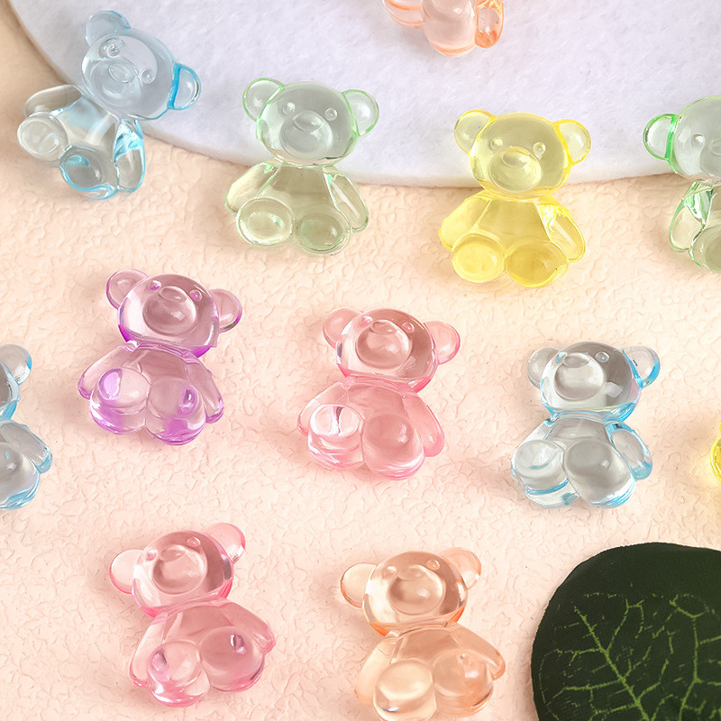 10 ชิ้นลูกปัดอะคริลิคกระต่ายหมีโปร่งใส DIY ผลการค้นหาสร้อยคอสร้อยข้อมือจี้สําหรับเครื่องประดับทํา