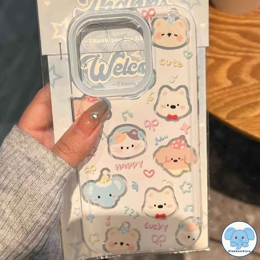 น่ารักลูกสุนัขลูกแมวเคสเข้ากันได้เคสไอโฟน 11 13 12 15 14 Pro Max 11 12 13 Pro XR X XS Max 6 6s 7 8 Plus SE โคอาล่าเคส