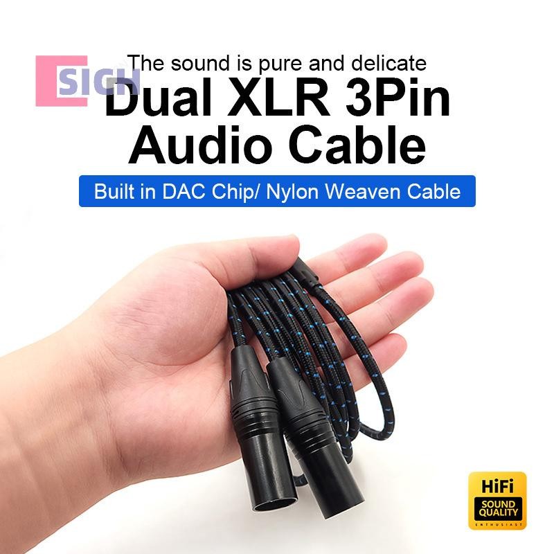 [Sich] 5m TYPE-C To Dual XLR 3-Pin USB-Cสายลําโพงเสียงเครื่องขยายเสียงมือถือคอนโซลผสมอุปกรณ์เสริมสําหรับHIFIสําหรับโทรศัพท์Iphoneใหม่