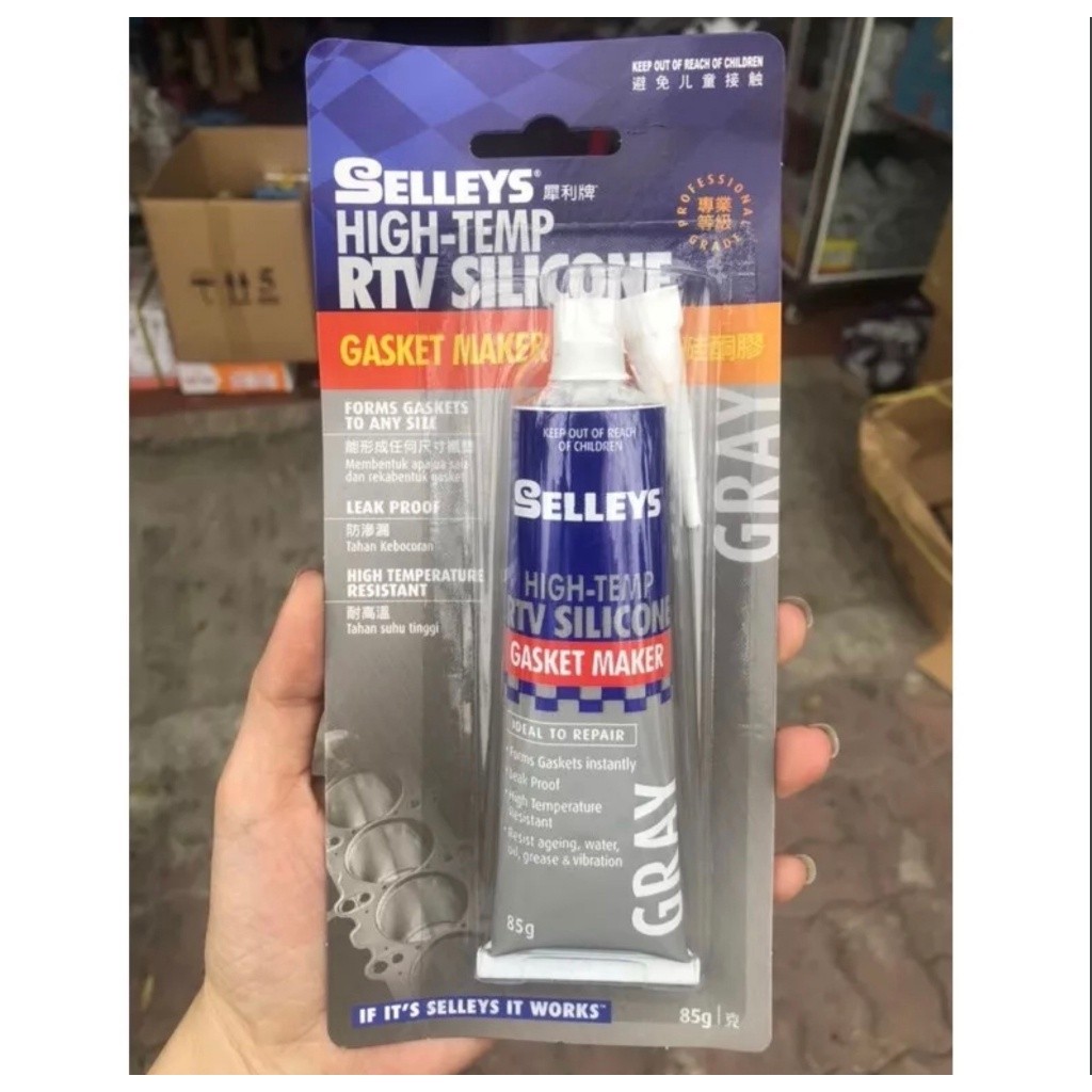 ซิลิโคน ADHESIVE สําหรับเครื่องยนต์ต่อต้านอุณหภูมิสูง SELLYS RTV SILICONE 85G (สีเขียว)