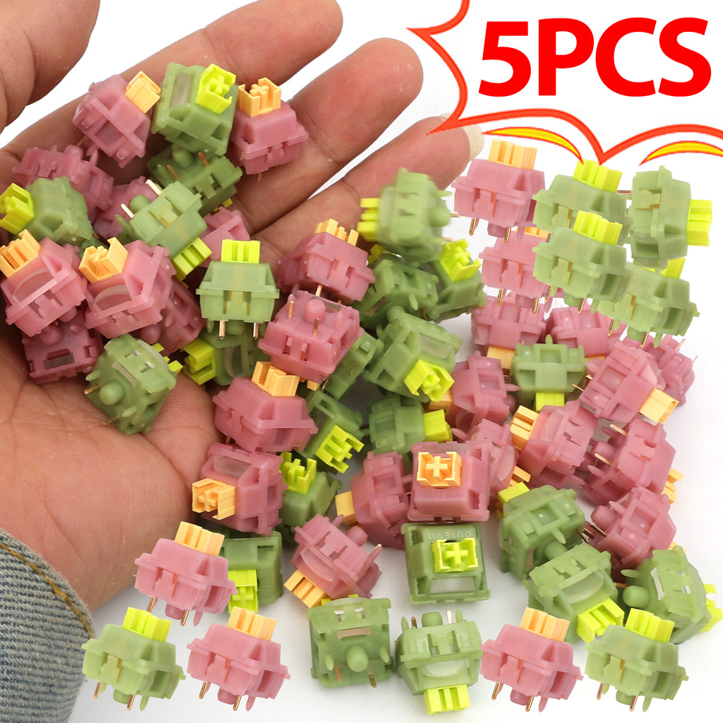 สวิตช์เชิงกลที่เงียบสงบเป็นพิเศษ 5 ชิ้น - V3 การออกแบบเชิงเส้นเงียบพร้อมเพลา POM & PA66 ที่อยู่อาศัย