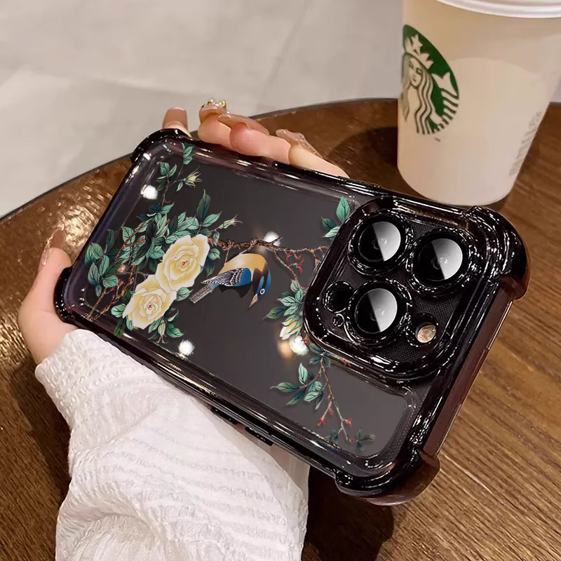 3 in1 ดอกไม้สีม่วงสําหรับ OPPO FindX7 FindX7U FindX5 X5pro X6 X5pro X8 X8pro X8U เคสโทรศัพท์ Soft An