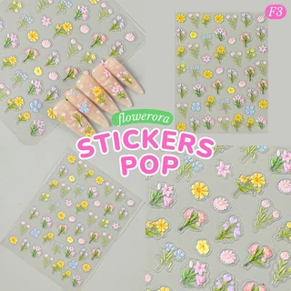 [6 ลาย] สติกเกอร์ดอกไม้ มีมิติ 5D Stickers Nail Pop สติกเกอร์ติดเล็บ ติดของใช้ ติดปุ๊บ น่ารักปั๊บ