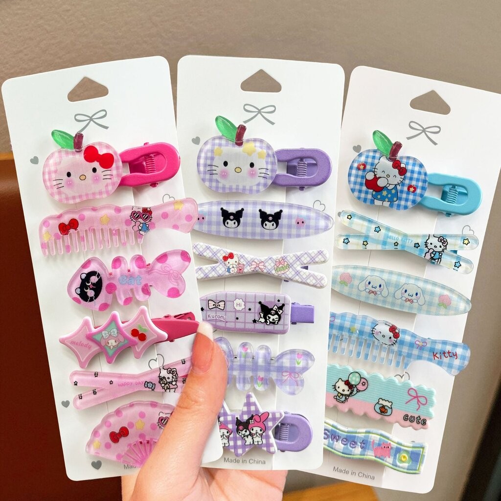 บ้านพลู🏠 5 ชิ้น กิ๊บเซต กิ๊บการ์ตูน กิ๊บติดผม สีสวย น่ารัก