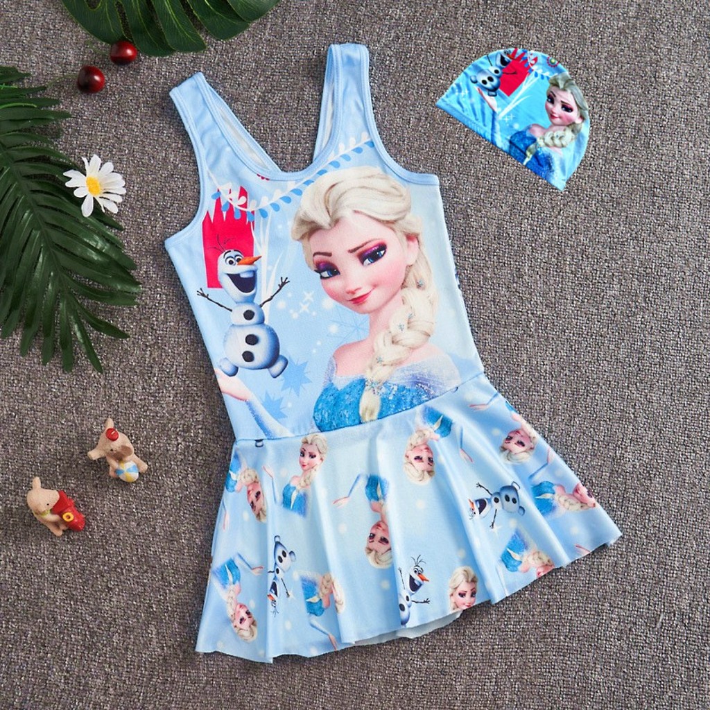 Bigsize Next-Year-Old Baby Girl s Bikini set ชุดว่ายน้ำเจ้าหญิงชายหาดน่ารักสำหรับ3-14-Year-Old ✨cali