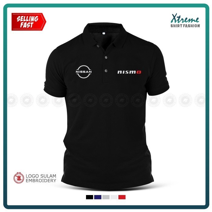 เสื้อโปโล Sulam Nismo Nissan Skyline GTR R34 R33 R33 AWD RB26 Turbo Baju Casual Cotton แฟชั่นเย็บปัก