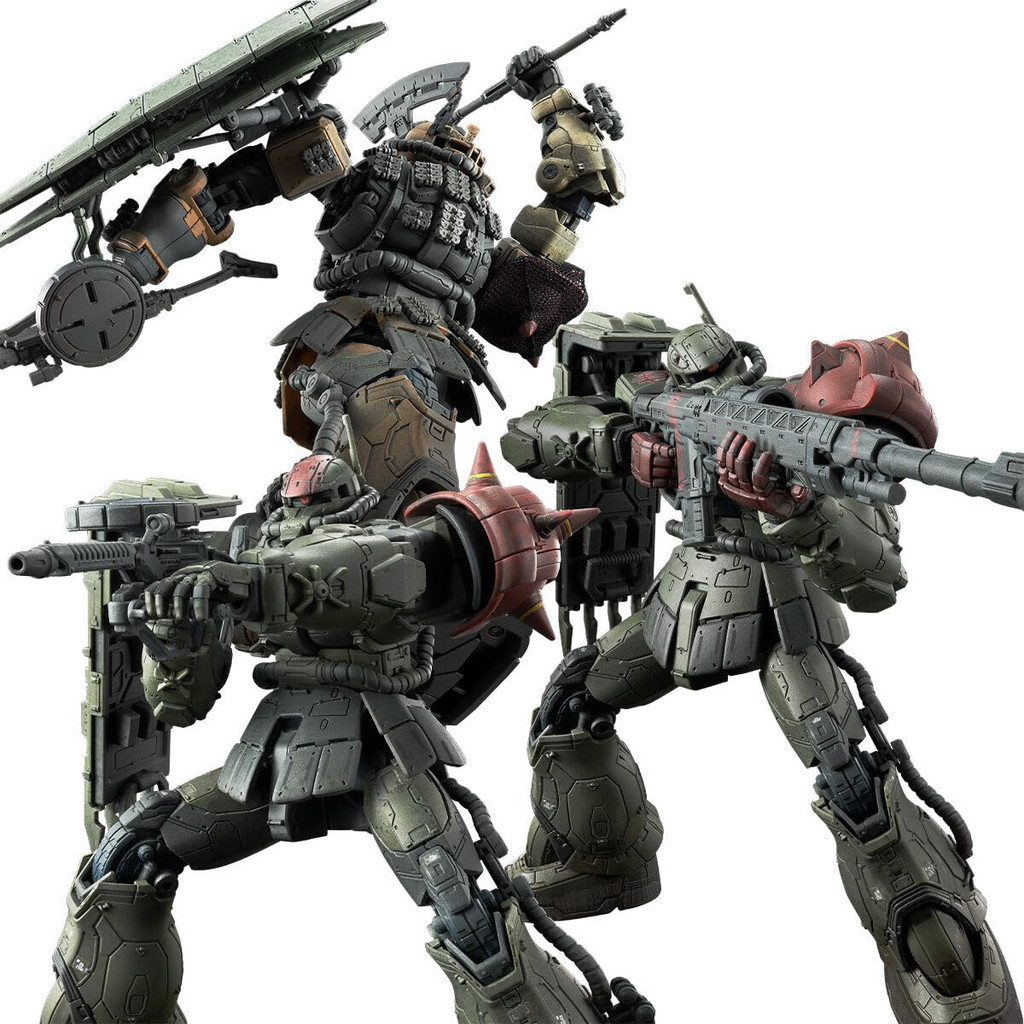 HG 1/144 Zaku II F-Type Chabus & Keil + Zaku II Solari ชุดชิ้นส่วนจำลอง